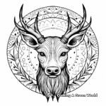 Detailed Reindeer Mandala Coloring Pages for Adults 3