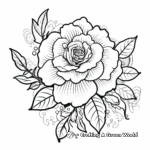 Detailed Rose Flower Coloring Pages 1