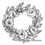 Detailed Rose Wreath Coloring Pages 3