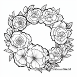 Detailed Rose Wreath Coloring Pages 4