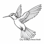 Detailed Ruby-Throated Hummingbird Coloring Pages 2