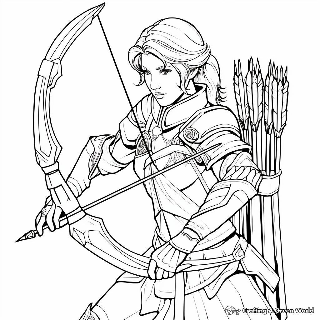 Detailed Sagittarius Archery Coloring Pages for Adults 1