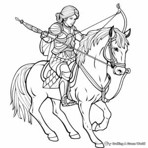 Detailed Sagittarius Archery Coloring Pages for Adults 2