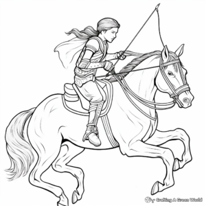 Detailed Sagittarius Archery Coloring Pages for Adults 3