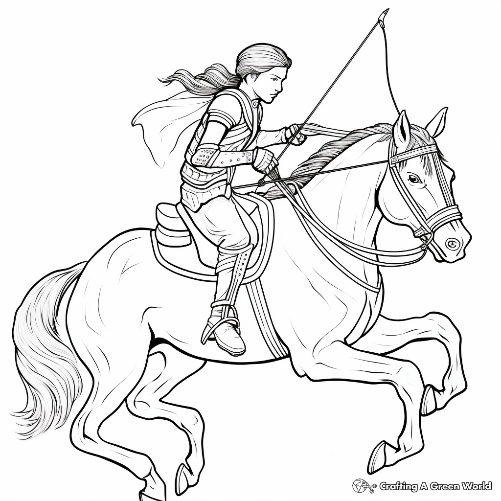 Detailed Sagittarius Archery Coloring Pages for Adults 3