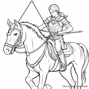 Detailed Sagittarius Archery Coloring Pages for Adults 4