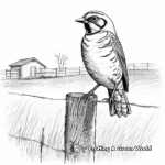 Detailed Sketch Western Meadowlark Coloring Page 2