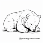 Detailed Sleeping Black Bear Coloring Pages 3