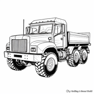 Detailed Snow Plow Truck Coloring Pages for Adults 2