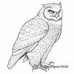 Detailed Snowy Owl Coloring Sheets for Adults 1