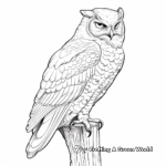 Detailed Snowy Owl Coloring Sheets for Adults 2