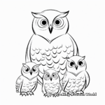 Detailed Snowy Owl Family Coloring Sheets 2