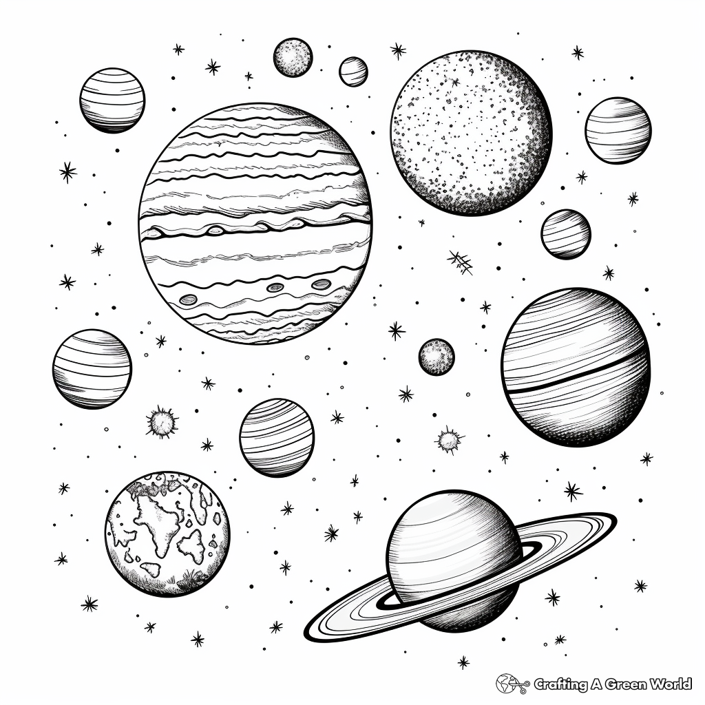 Detailed Solar System Planets Coloring Pages 1
