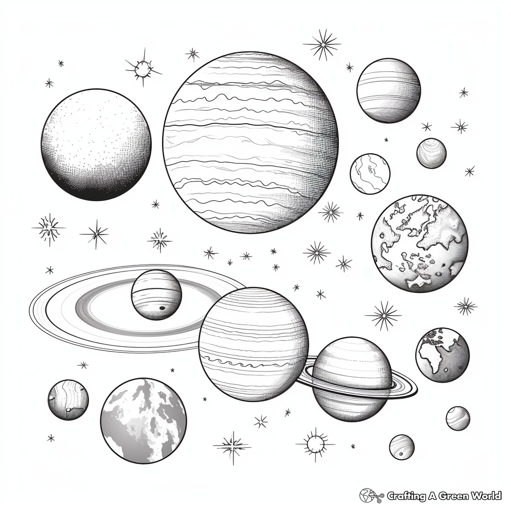 Detailed Solar System Planets Coloring Pages 2