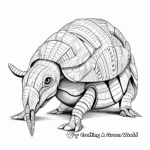 Detailed Southern Long-nosed Armadillo Coloring Pages 1