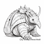 Detailed Southern Long-nosed Armadillo Coloring Pages 2