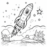 Detailed Space-themed Shooting Star Coloring Pages for Adults 1
