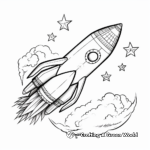 Detailed Space-themed Shooting Star Coloring Pages for Adults 4