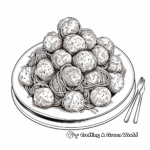 Detailed Spaghetti and Meatballs Coloring Pages 1