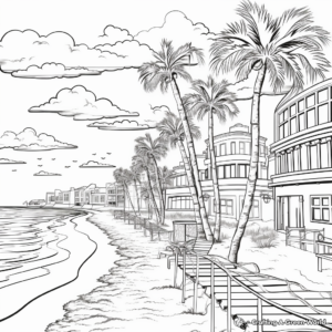 Detailed Spring Break Scenery Coloring Pages for Adults 2