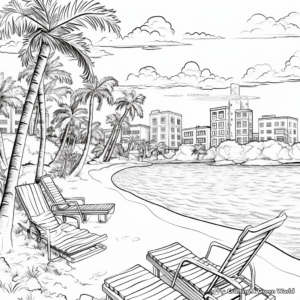 Detailed Spring Break Scenery Coloring Pages for Adults 3