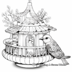 Detailed Squirrel-Proof Bird Feeder Coloring Pages 1