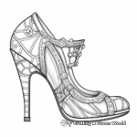 Detailed Stiletto Heel Coloring Sheets for Adults 1