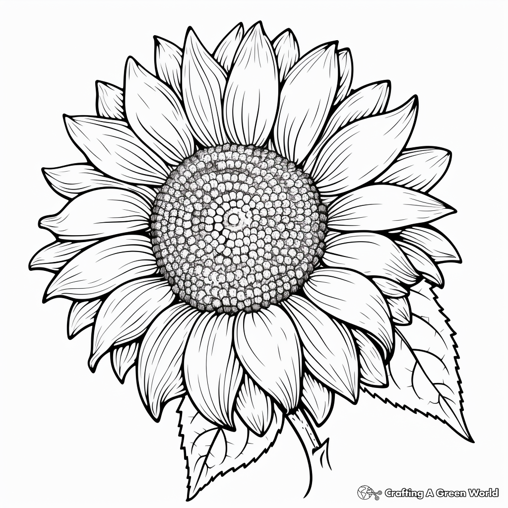 Detailed Sunflower Seed Coloring Pages 3