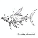 Detailed Swordfish Coloring Pages for Adults 4