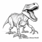 Detailed Tarbosaurus Skeleton Coloring Pages 1