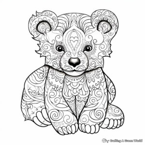 Detailed Teddy Bear for Adult Coloring Pages 1