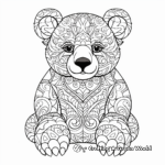Detailed Teddy Bear for Adult Coloring Pages 3