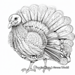 Detailed Turkey Fine Art Coloring Pages for Adults 1