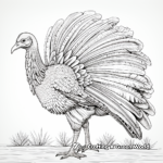 Detailed Turkey Fine Art Coloring Pages for Adults 2