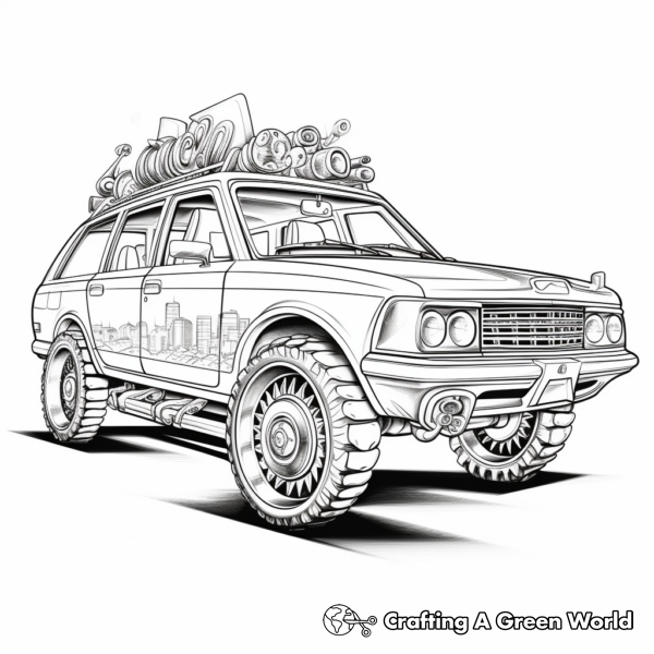 Unicorn Car Coloring Pages - Free & Printable!