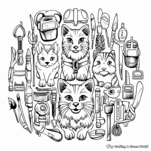 Detailed Veterinary Tools Coloring Pages 2