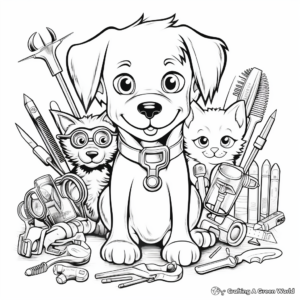 Detailed Veterinary Tools Coloring Pages 3
