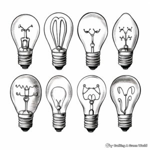 Detailed Vintage Christmas Light Bulbs Coloring Pages 2