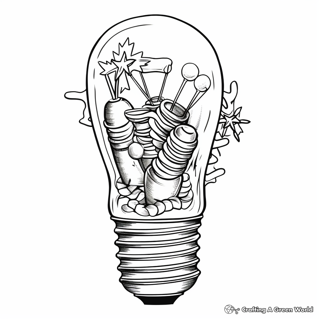 Detailed Vintage Christmas Light Bulbs Coloring Pages 4