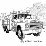 Detailed Vintage Fire Engine Coloring Pages 3
