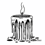 Detailed Wax Dripping from Candle Coloring Pages 1