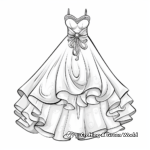Detailed Wedding Dress Coloring Pages for Adults 2