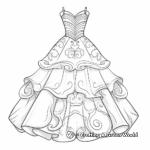 Detailed Wedding Dress Coloring Pages for Adults 3