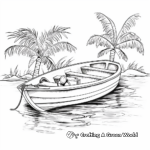 Detailed Wooden Rowboat Coloring Pages for Adults 4