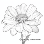 Detailed Zinnia Petals Coloring Pages for Adults 3