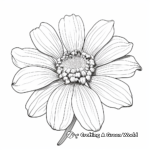 Detailed Zinnia Petals Coloring Pages for Adults 4