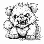 Detailed Zombie Bear Coloring Pages for Adults 4
