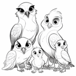 Different Species of Falcons: Educational Coloring Pages 1
