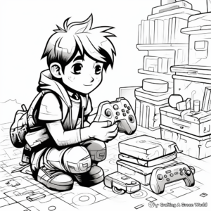 Digital Pixel Art Coloring Pages for Gamers 1