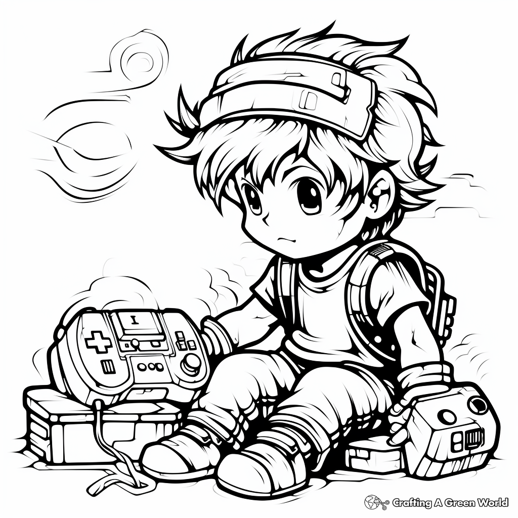 Digital Pixel Art Coloring Pages for Gamers 3
